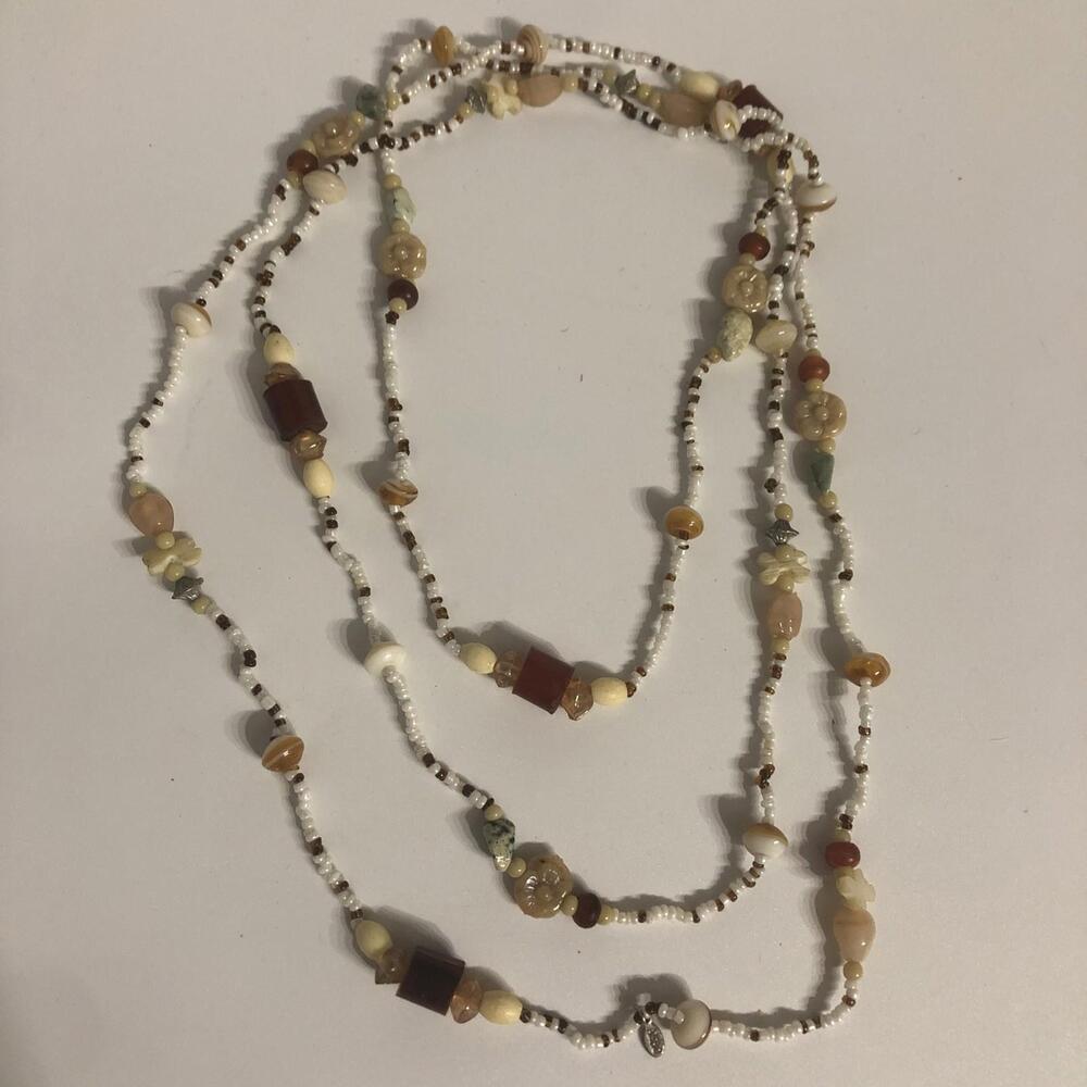 AERO Boho Style Beaded Necklace With Flowers